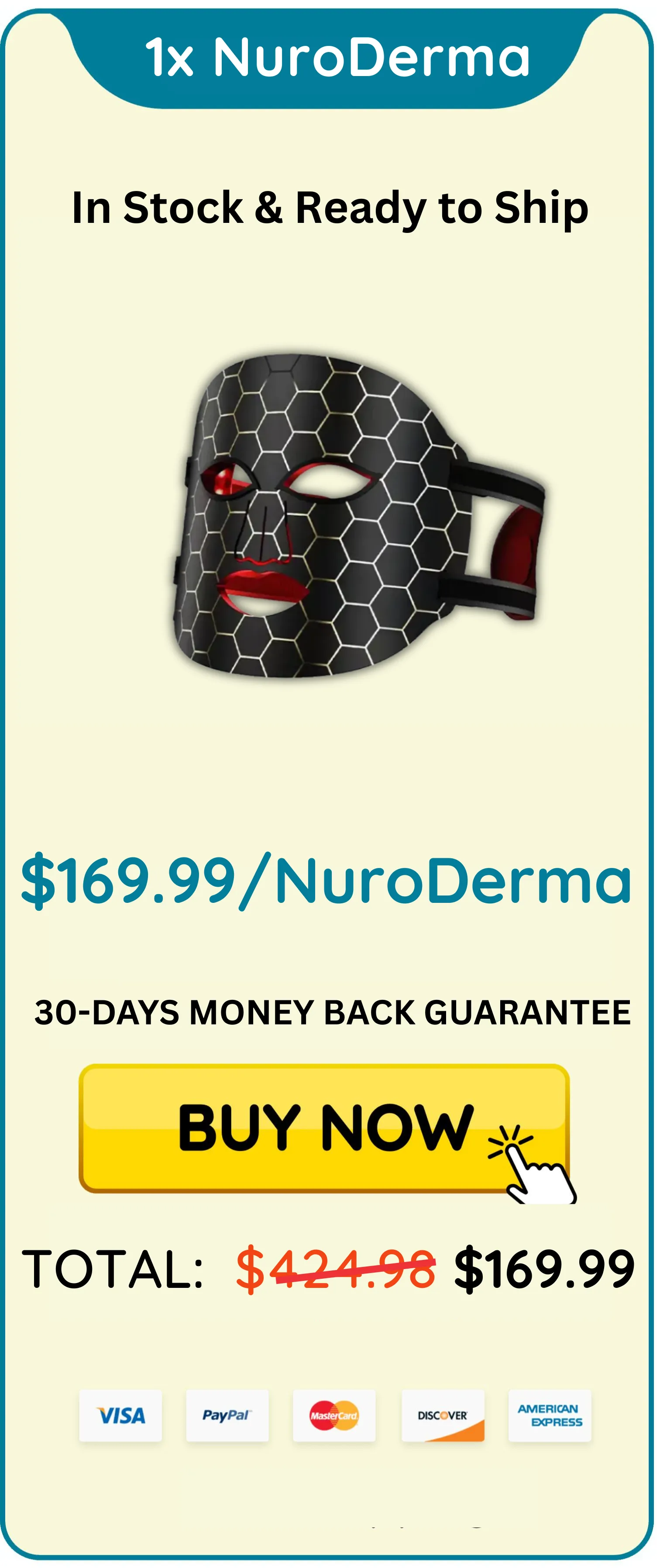 NuroDerma LED Light Mask package 1